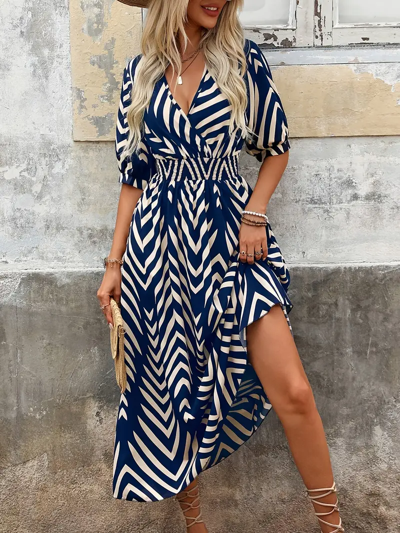 chevron surplice a shirred for summer womens details 2