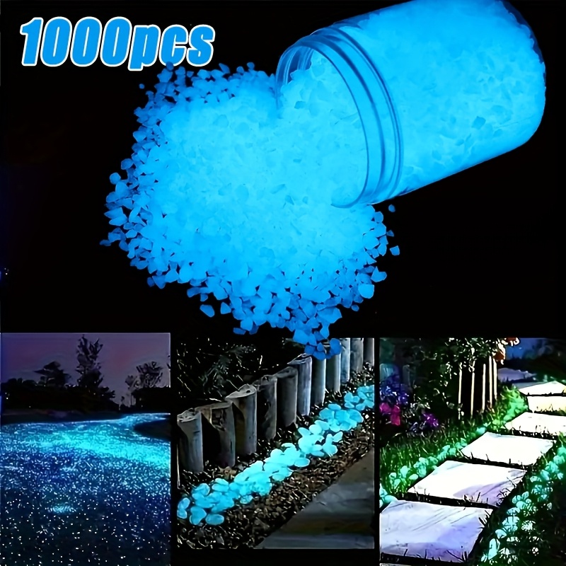 

1000pcs Resin Glow In The Dark Pebbles, Garden Stones For Fairy Garden, Bonsai, Aquarium Decor, Diy Micro Decorative Stones For Landscaping, Contemporary Style, No Power Required, Outdoor , Garden