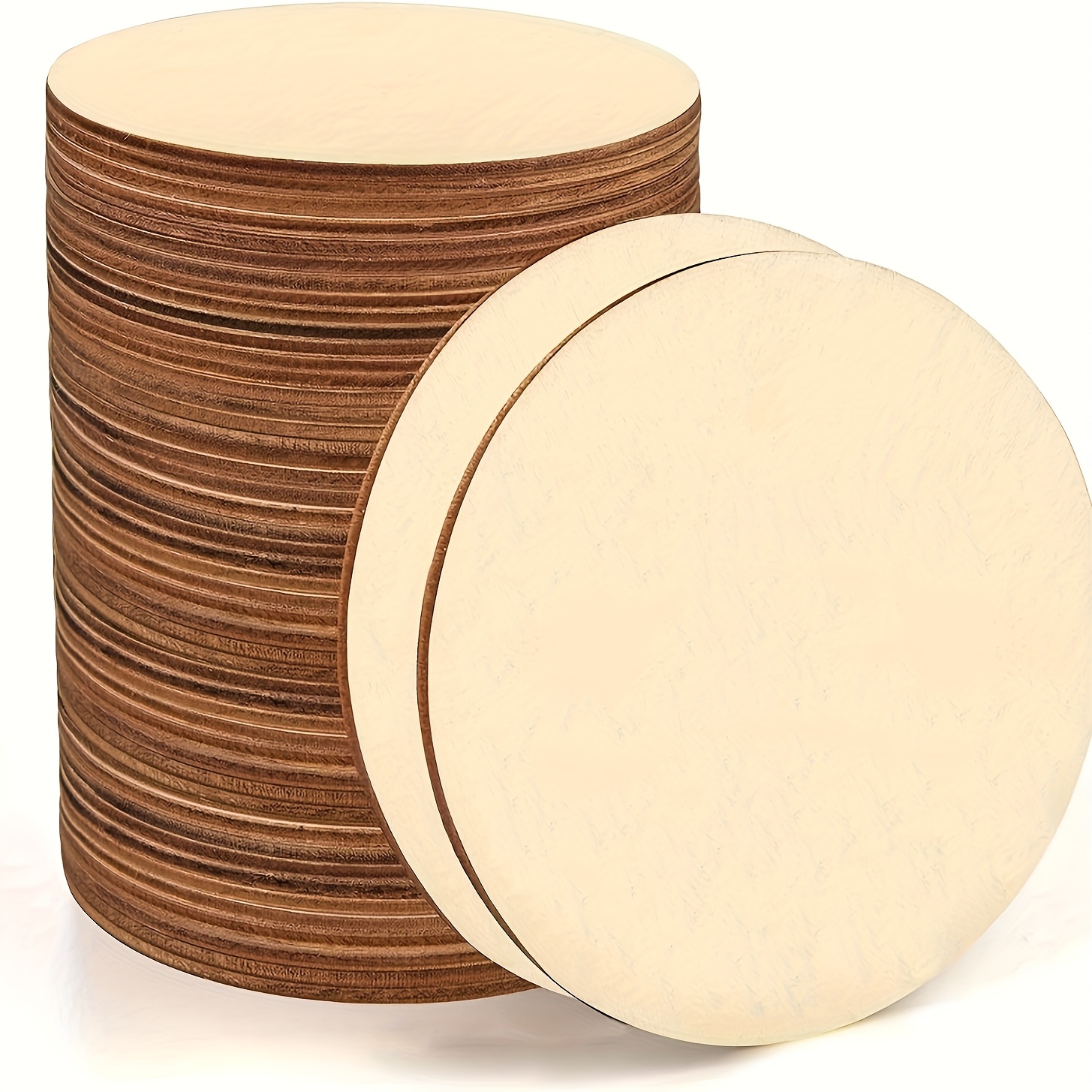 

20-pack Plywood Wooden Discs, Pre-processed Stamping Wood Slices, Composite Board For Home Decor, Crafts, Diy Painting & Graffiti