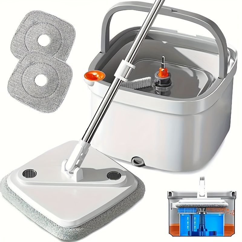 1 set household swivel mop bucket set dry wet   with 2 mop cloths hands   wash dust mop wet   for home kitchen bathroom floor cleaning supplies cleaning tools back to school supplies details 19