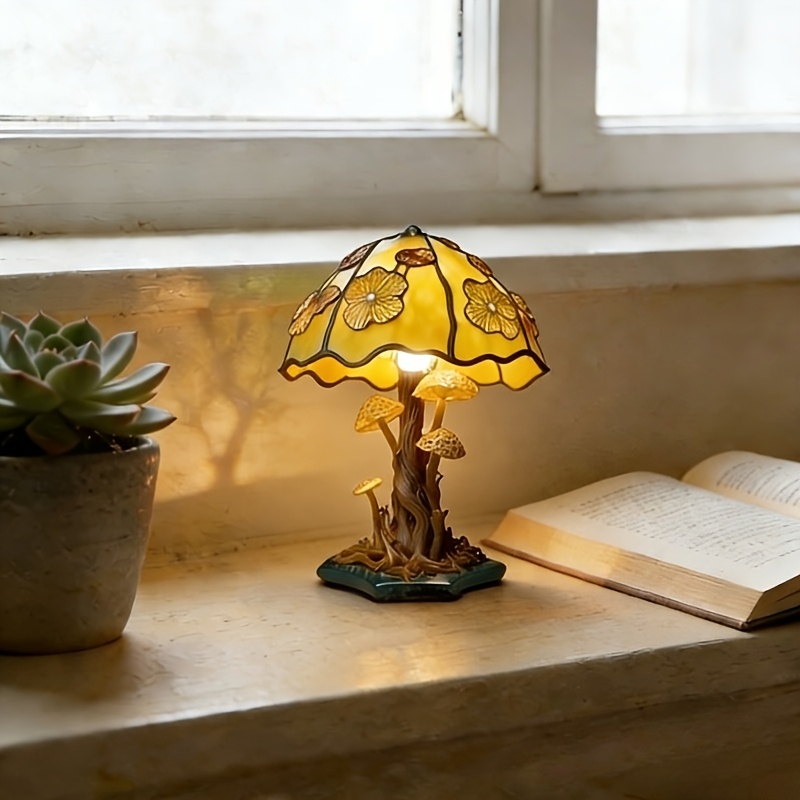 Mushroom Design Statue Night Light Colorful LED Sleep Companion Lamp Home Decor