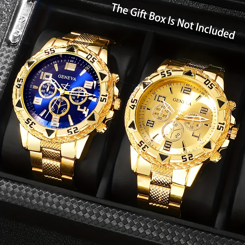 Conjunto de 2 relojes deportivos de moda para hombre - Perfectos para Halloween, Navidad, Acción de Gracias, Día de San Valentín, etc. - Regalo ideal para novio o familia.