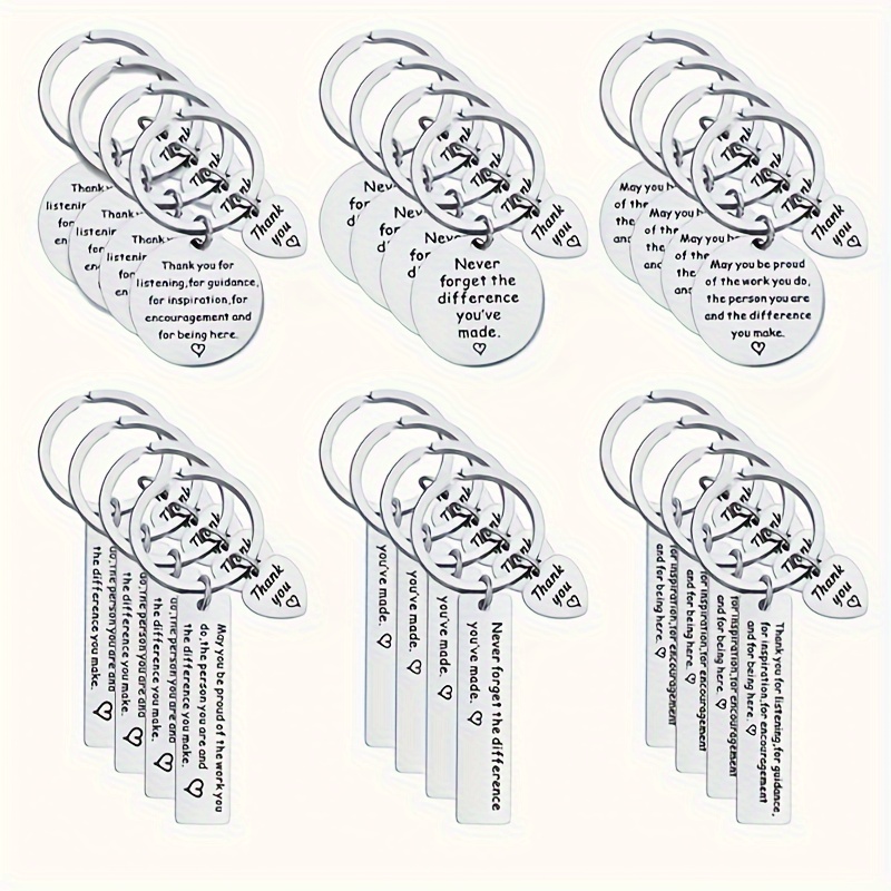 

24pcs Inspirational Keychain Set - Stainless Steel, Round Letter Charms For Bags & Backpacks - Perfect Gift For Women And Girls