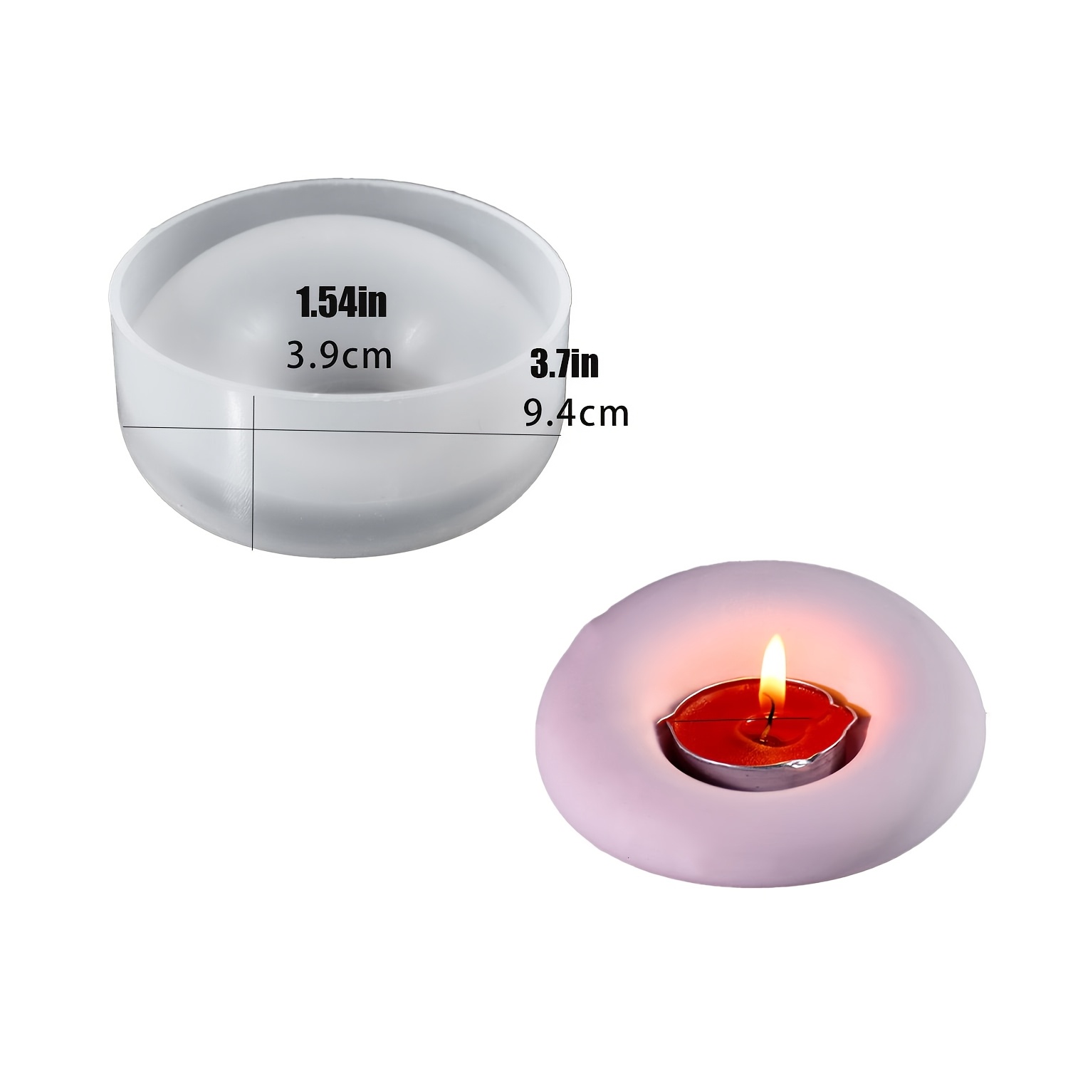 Image of Round Silicone Mould Ring Necklace Storage Tray Mould Concrete Candle Holder Mould Cement Candle Holder Succulent Planter Mould Home Decoration Tools