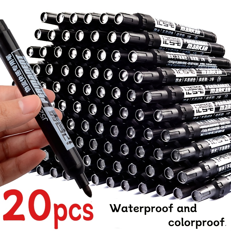 

20pcs Large Permanent Markers, Waterproof , Quick-dry Oil-based, Ideal For Plastic/wood/cardboard - Use, Art Supplies