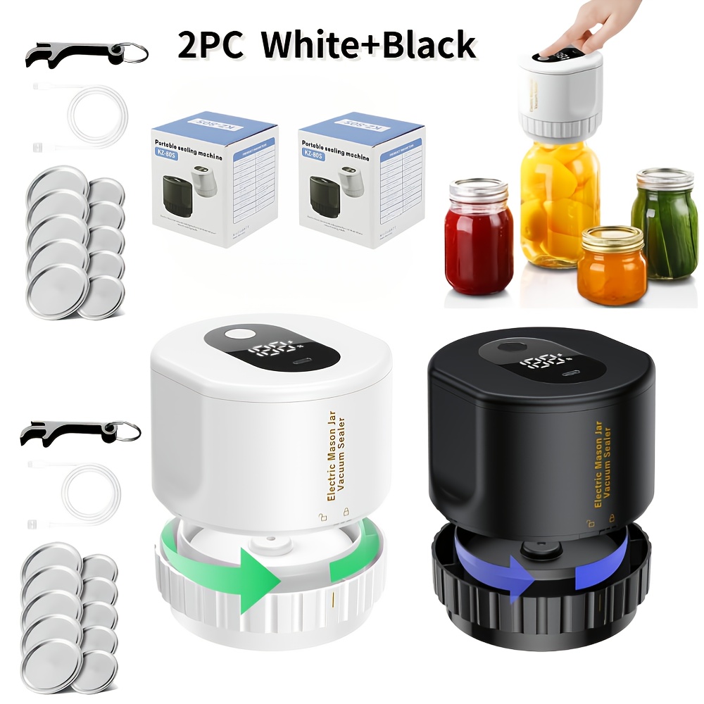 TEMU Electric Mason Jar Vacuum Sealing Machine Kit For Regular And Wide Mouth Mason Jars, Automatic Jar Vacuum Sealing Machine For Food And Fermentation, Best Christmas Gift