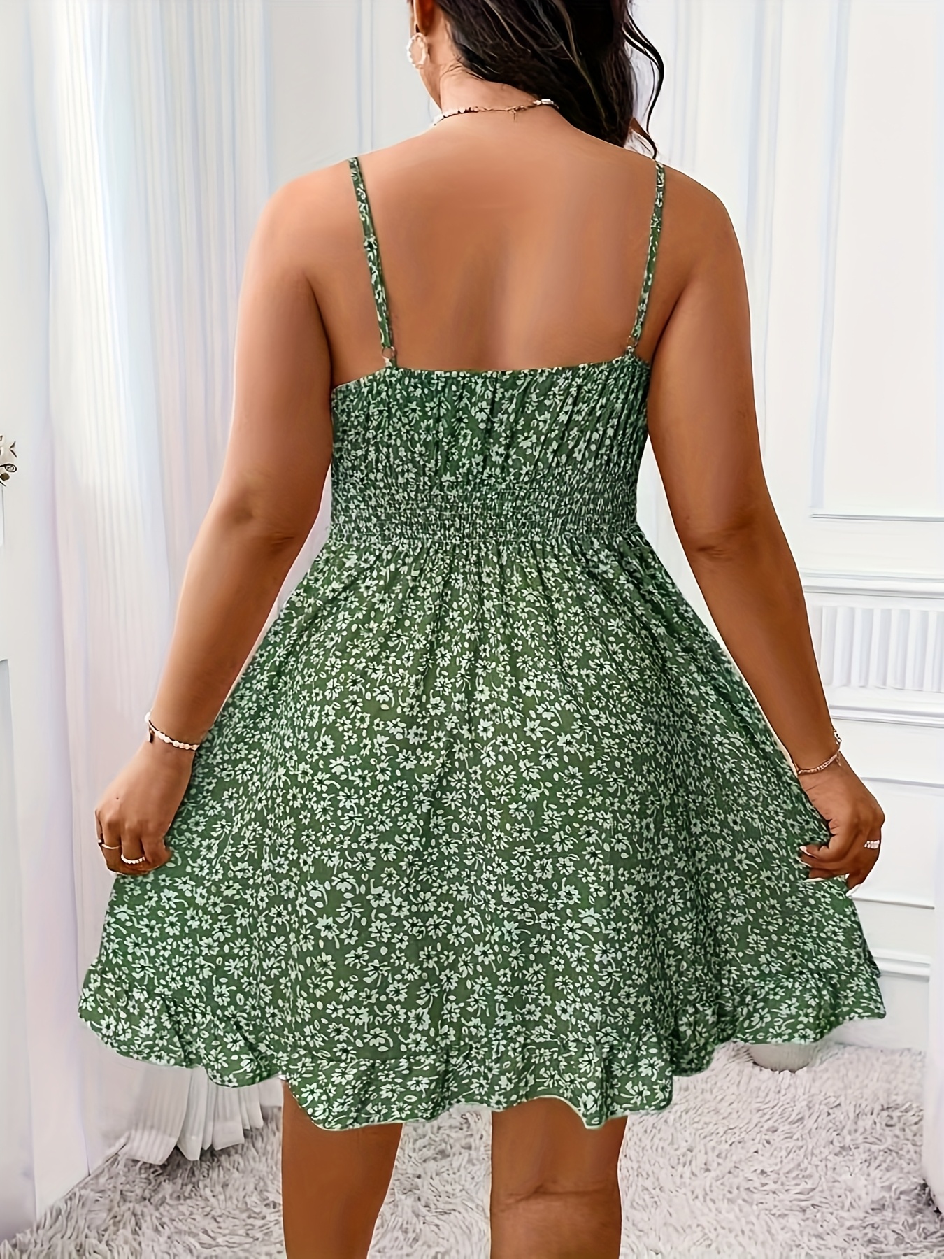 green dress with white outline 1938 white floral sundress