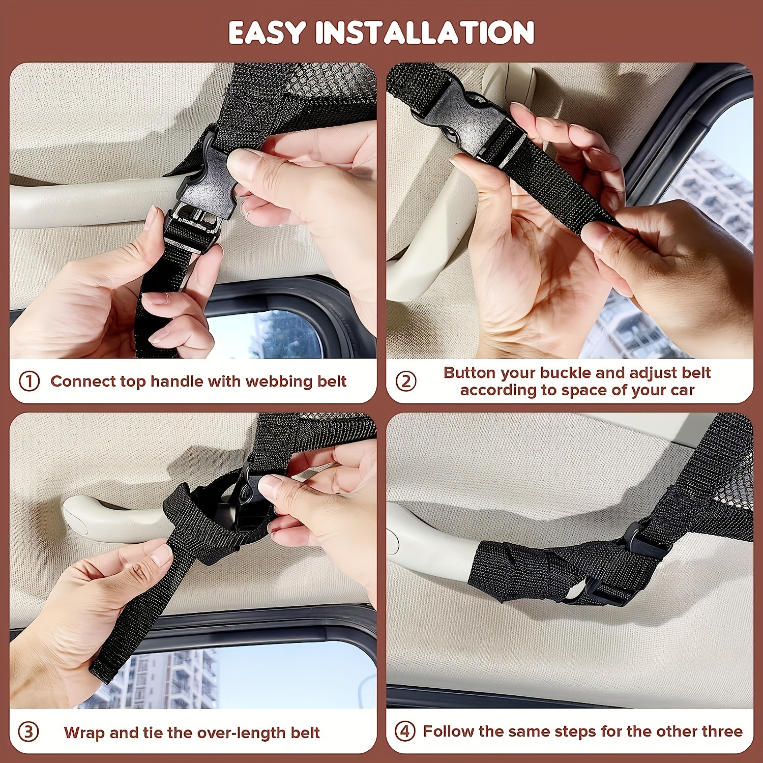 heavy duty car ceiling cargo pockets double layer mesh organizer for trucks suvs road trips camping Product details 3