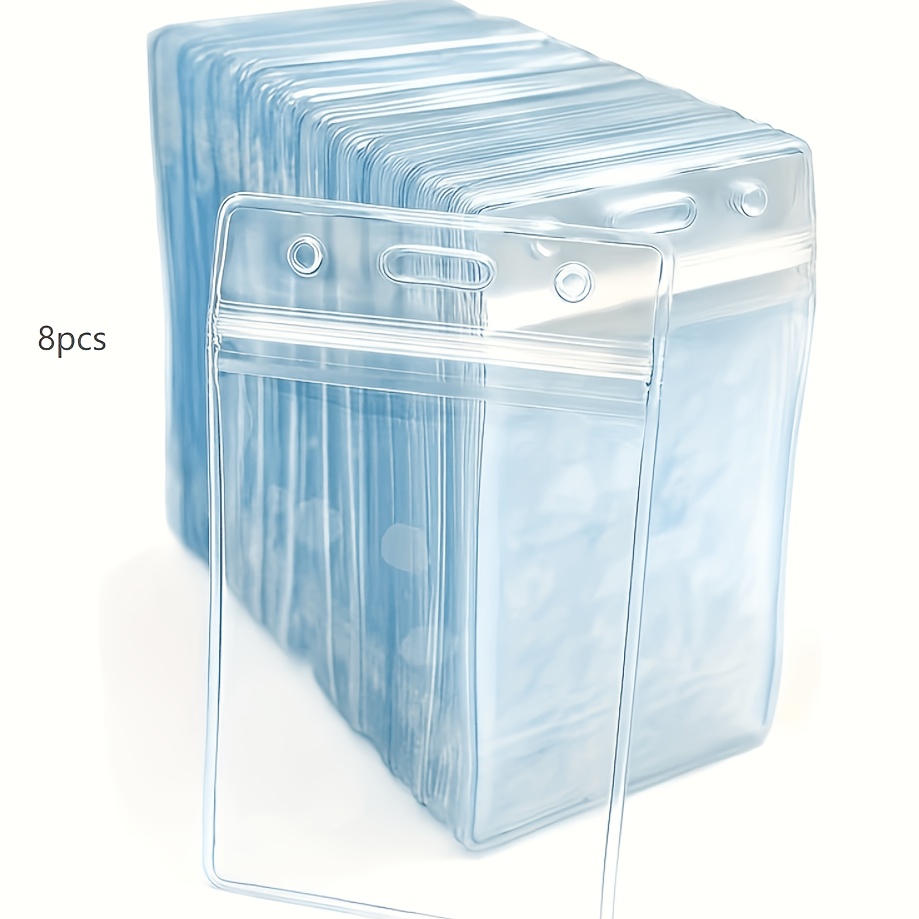 TEMU 2d Vertical Card Holder, Transparent Chest Badge Holder, Id Card Case, Suitable For Exhibition Certificates And Employee Lanyards