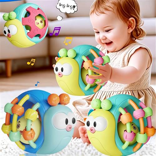 cute and fun handheld puzzle snail bell plastic ball plastic material as a birthday gift during holidays christmas easter newborn souvenir toys childrens day summer 2026 style send one