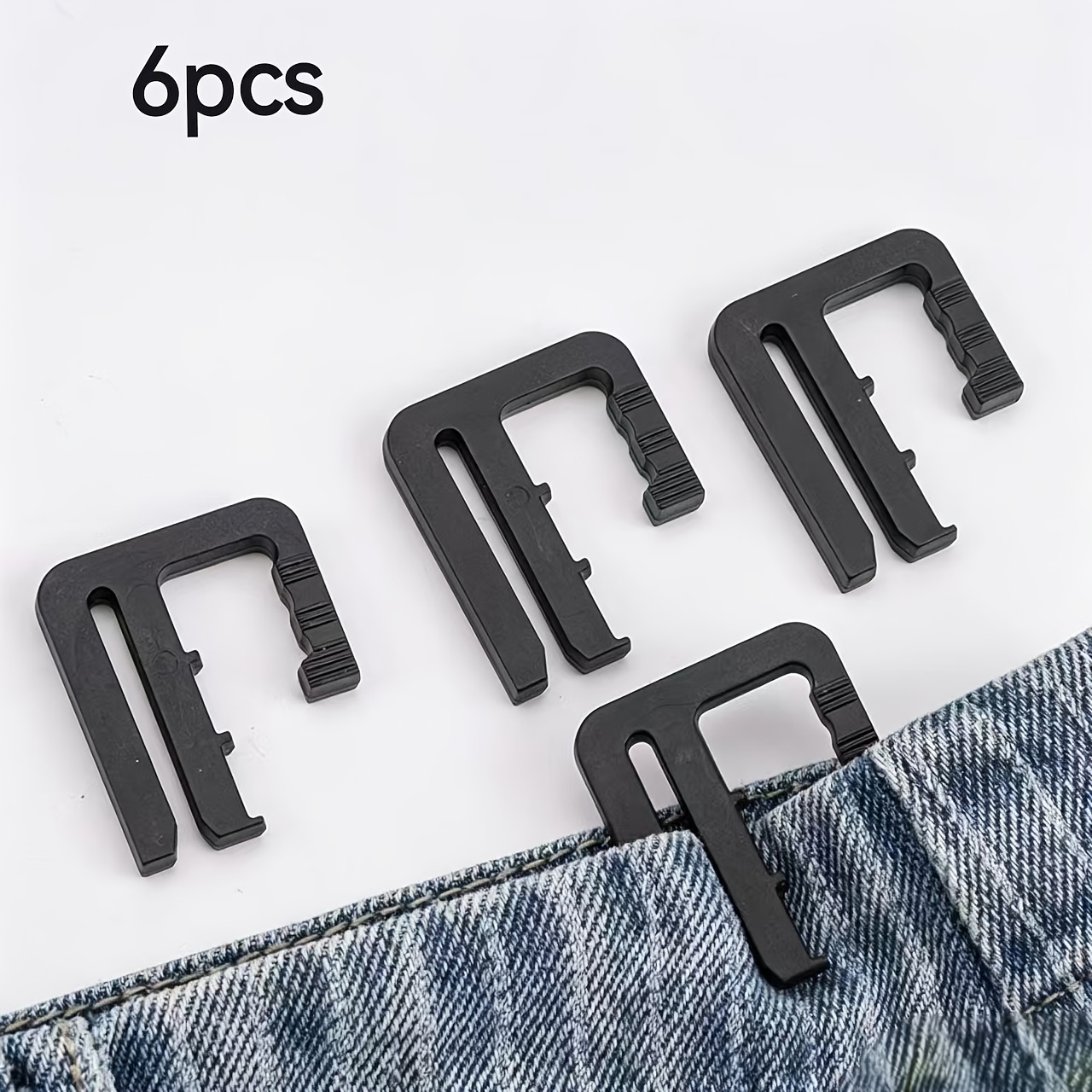 TEMU 6 Boucles de Réglage de Taille, Outil de Serrage pour Jeans et Jupes, Boutons Détachables pour Ajustement de Taille de Grand à Petit