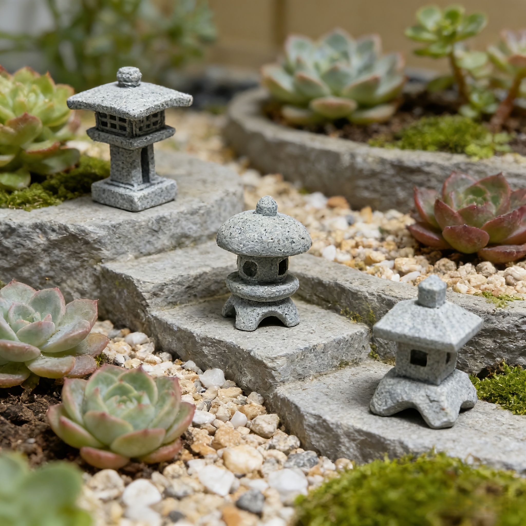 ハヤブサ　置物　Tang's Arts Design ポリレジン製　② 3pcs japanese zen stone lanterns cute round pagoda - Temu