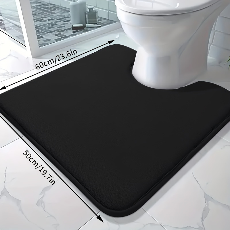E-shop super saugfähige U-förmige Badezimmer-Toilettenmatte, Korallen-Toilettensitzbezug, maschinenwaschbar, schnelltrocknend, wasserabsorbierend,