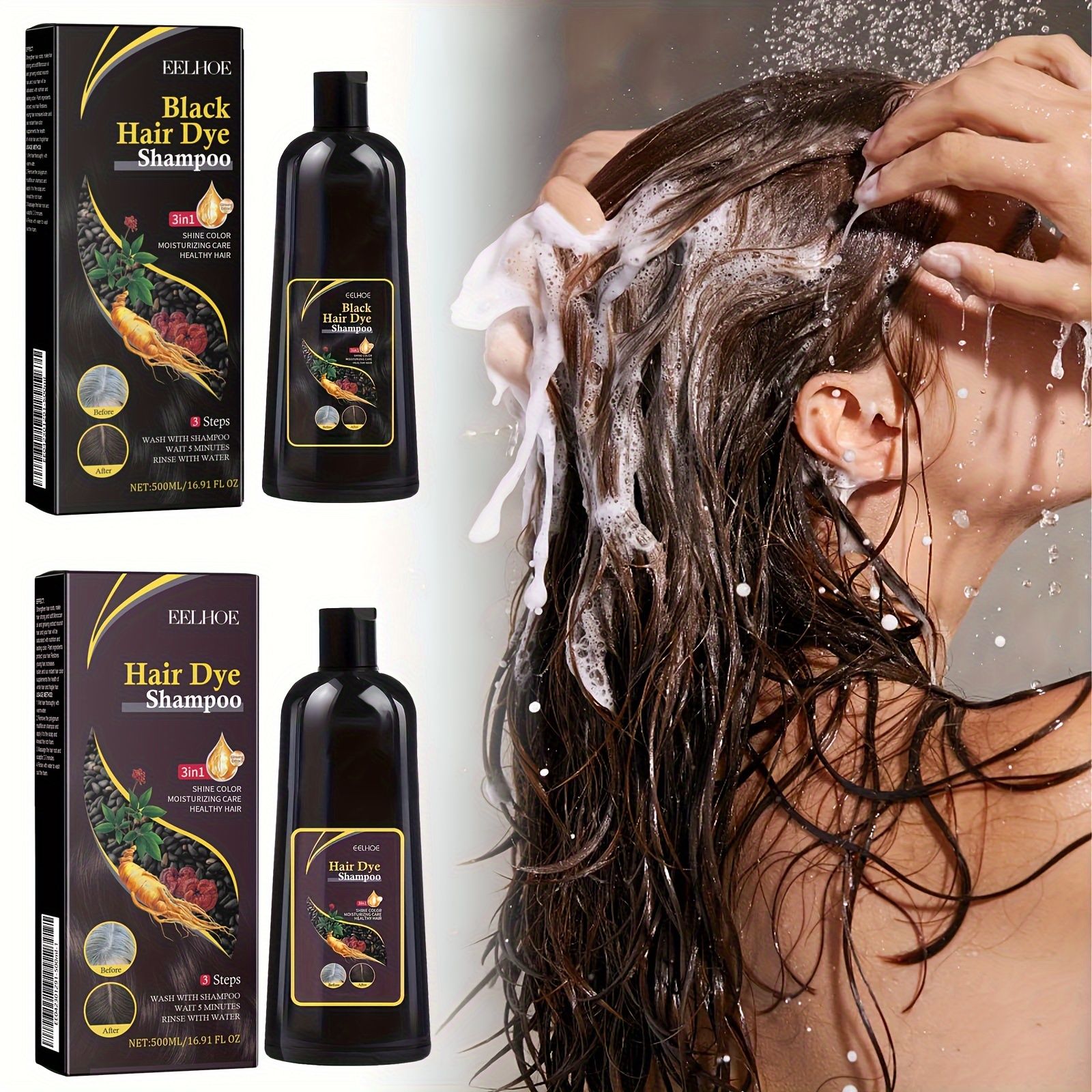 

Hair Dye Shampoo, With Polygonum Multiflorum , Smooth Finish Hair Care Product For Women Men
