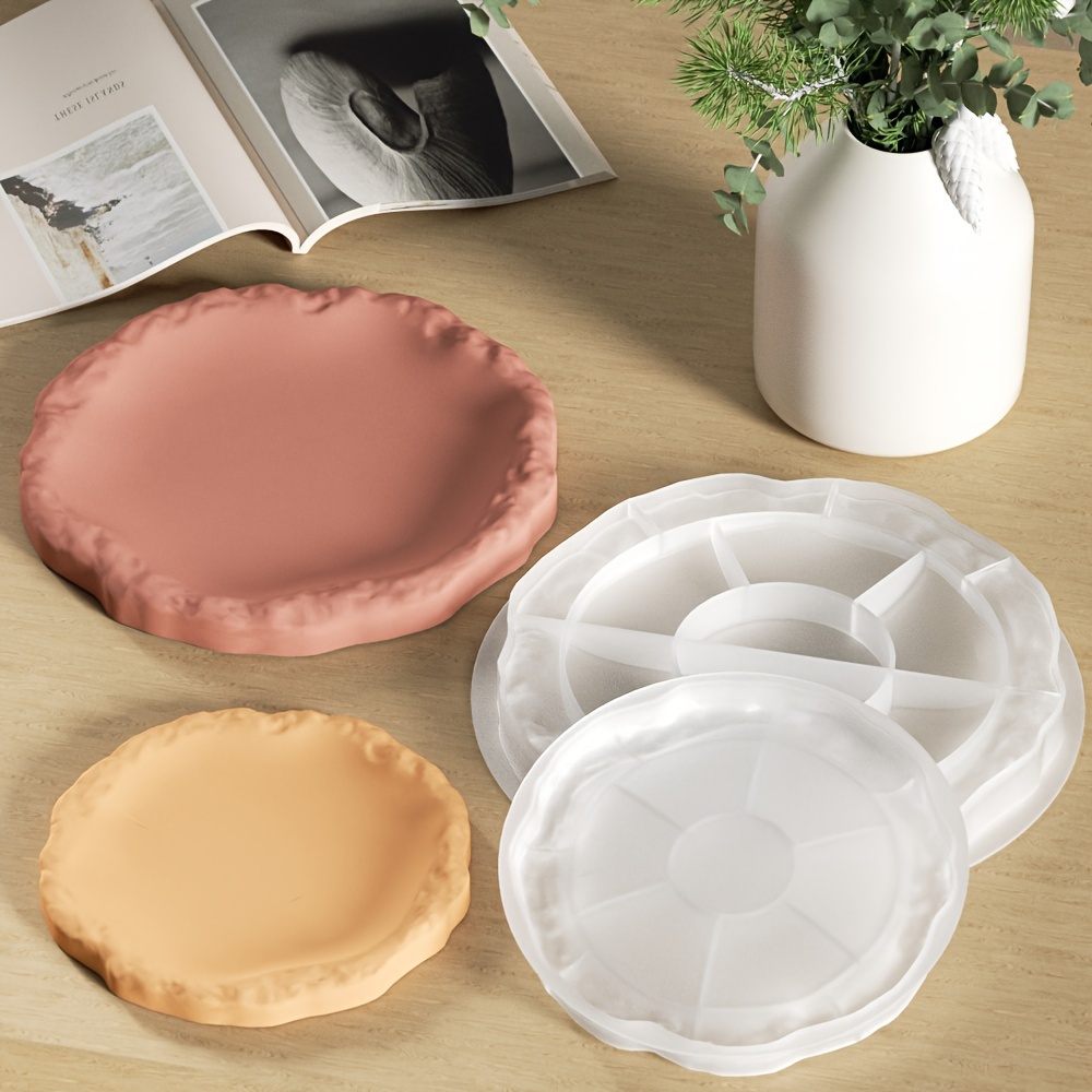 

Versatile Silicone Mold For Ceramic & Concrete - Rock Pattern Design For Steak, Salad Plates & Home Decor Storage Trays
