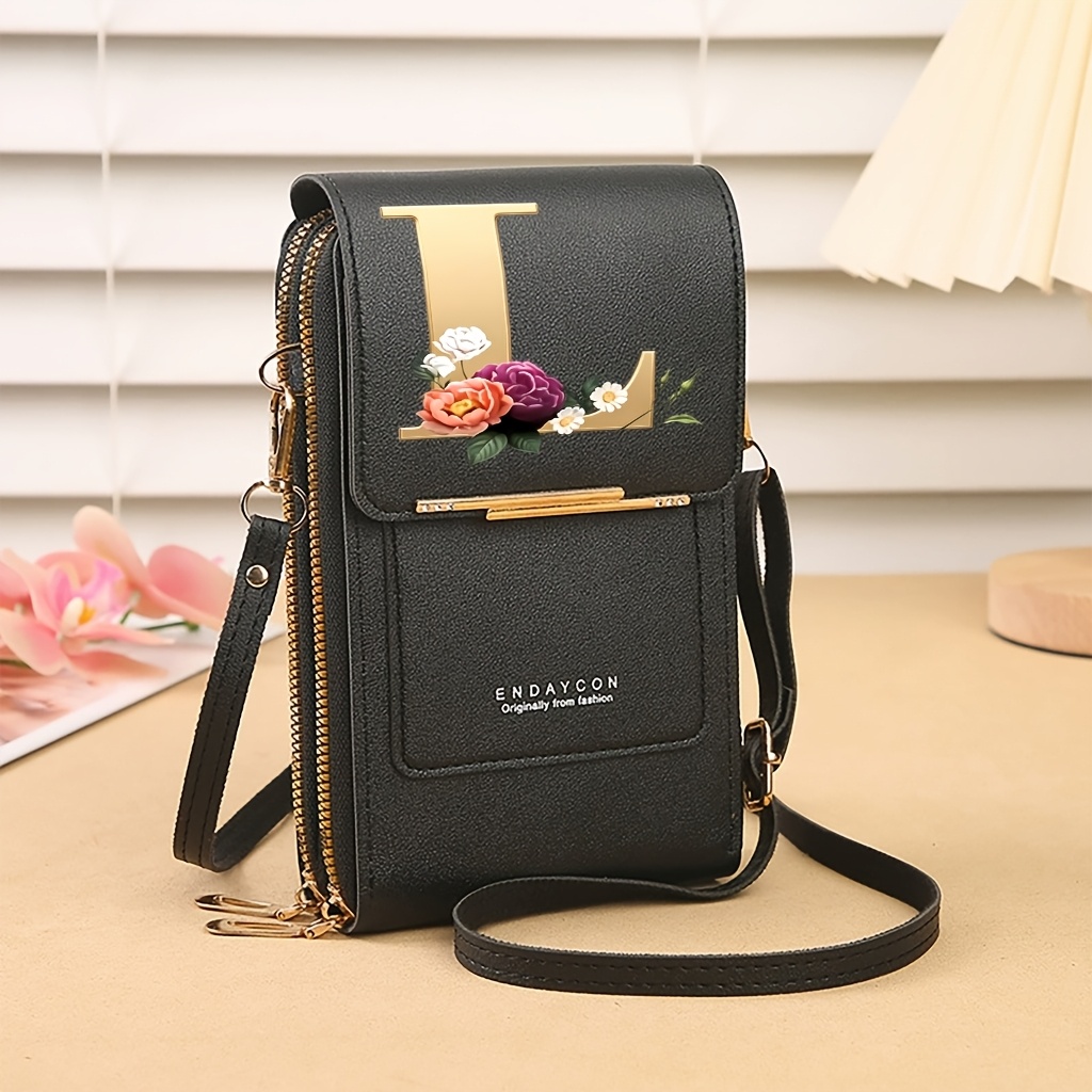 TEMU New Touchscreen Phone Crossbody Bag, Shoulder Bag, Double Zipper Organizer, Cute Phone Pouch, Bag, Printed Pattern, Suitable For , Dates,