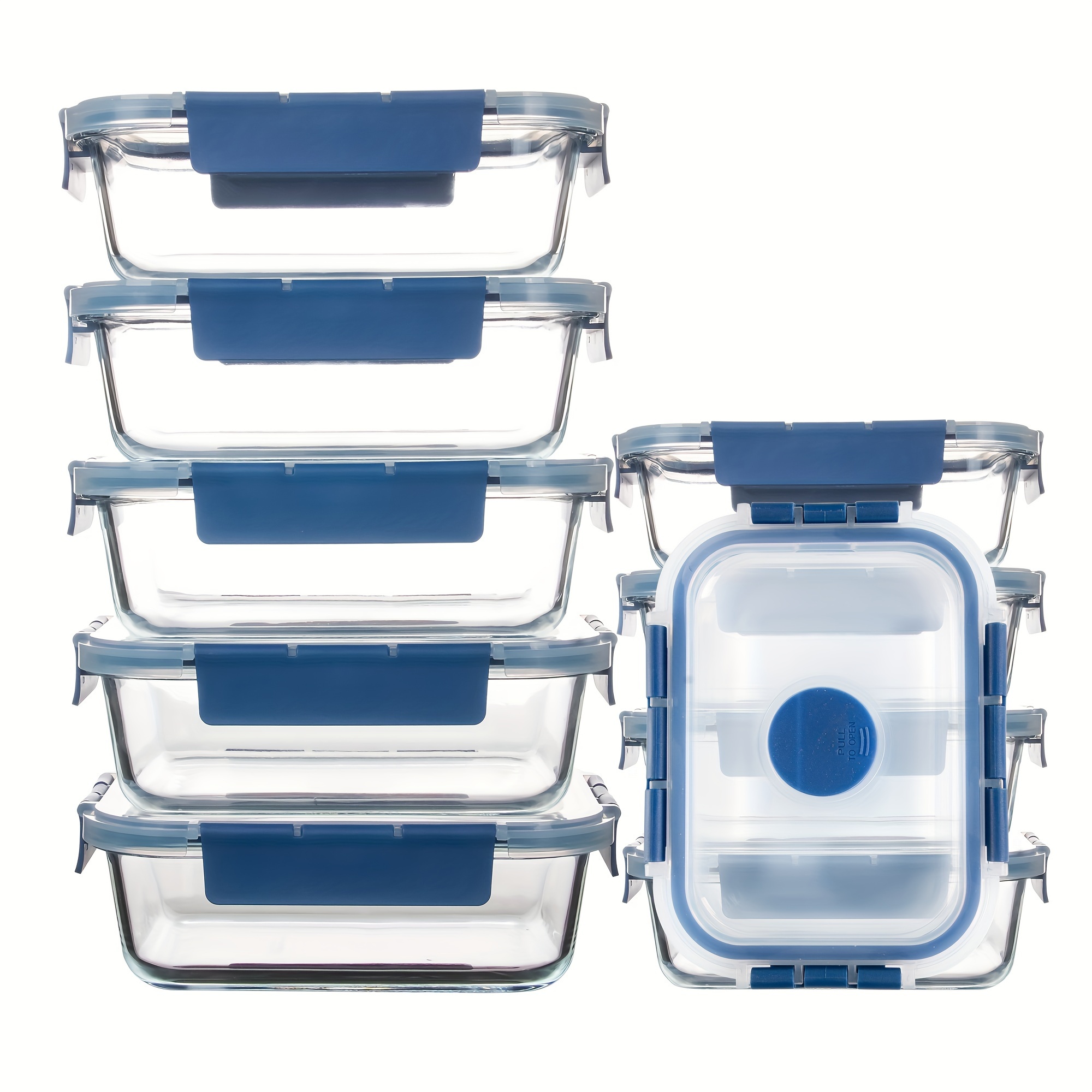 TEMU Glass Meal Prep Containers With Vent, Food Storage Containers With Airtight , For Home Kitchen Portion Control