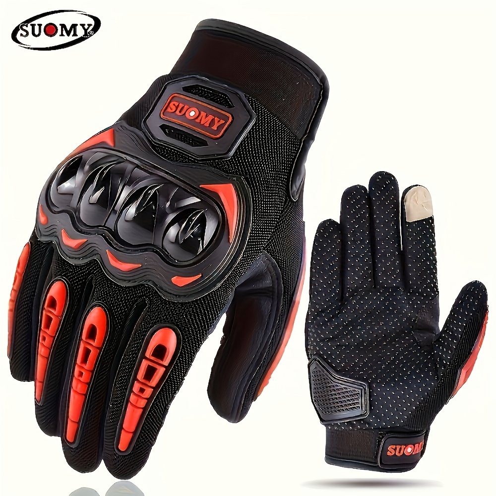 

Touchscreen Full-finger Motorcycle Gloves - Anti-slip, Breathable, Winter ,, Black & With Protective Padding For Outdoor Riding, Motocross Accessories