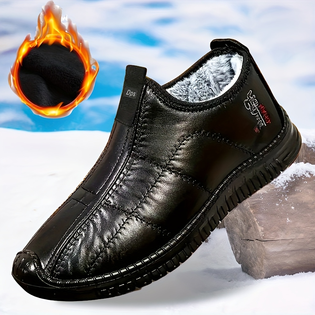 *'S * Weather Snow Boots - Slip-On Winter Shoes with Plush Lining, Thick  Insulated Ankle Support, Non-Slip Traction Outsole - for Hiking, Ice,  Everyday - Black Synthetic Boots for * Zapatos De Hombre, ...