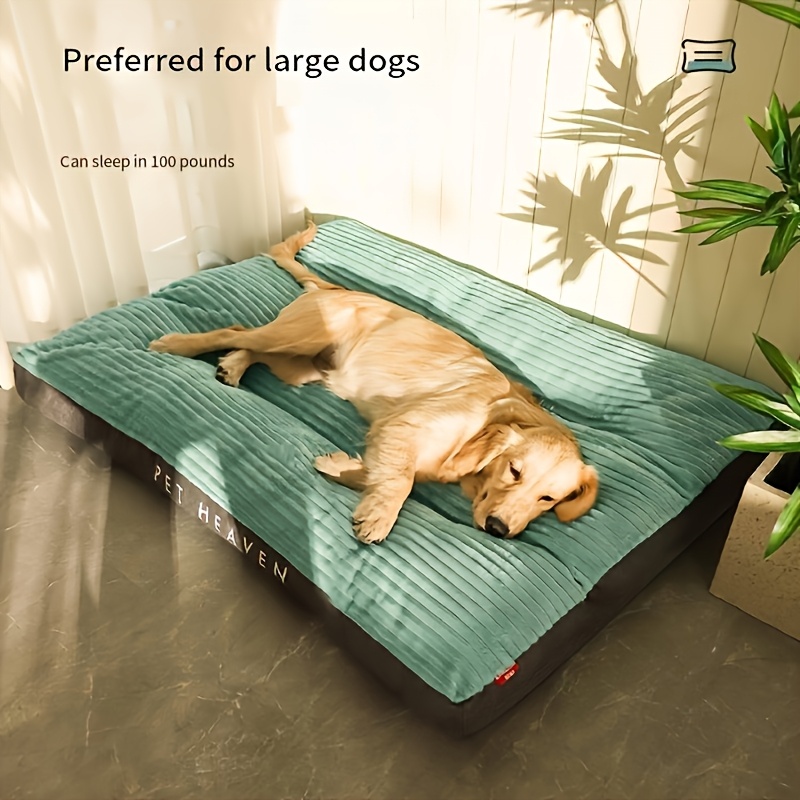 

Tapis lavable pour animaux de compagnie , lit rectangulaire rayé, fibre de polyester, confort toutes pour les chiens de petite, moyenne et grande taille.