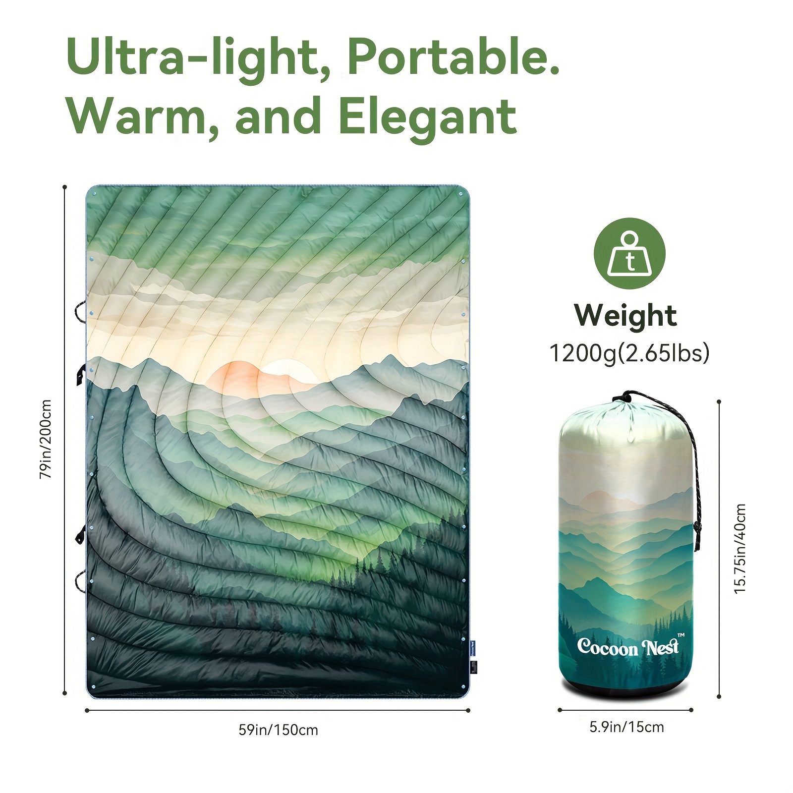 Ultra Light Portable Travel Blanket, 150x200cm