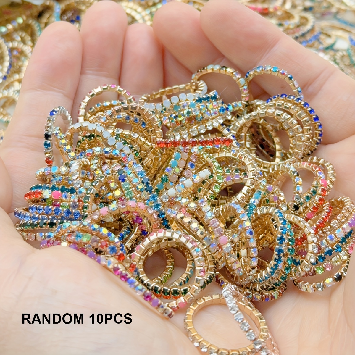 5 6 10 20pcs   shiny stretchable stackable womens rings random colors