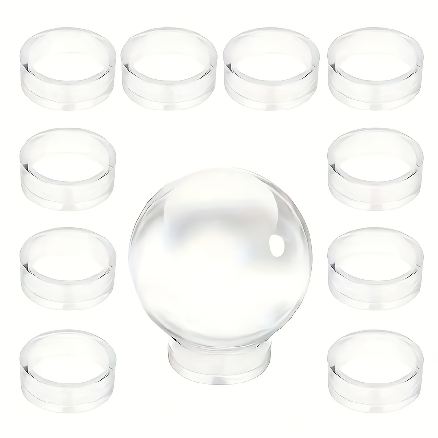 TEMU Lot de 10 supports de présentation sphériques transparents, supports de présentation sphériques en plastique transparent, chevalets de