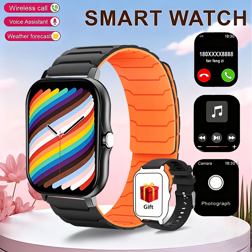 2.01-Inch Full Touch Screen Silicone Strap Smart Watch