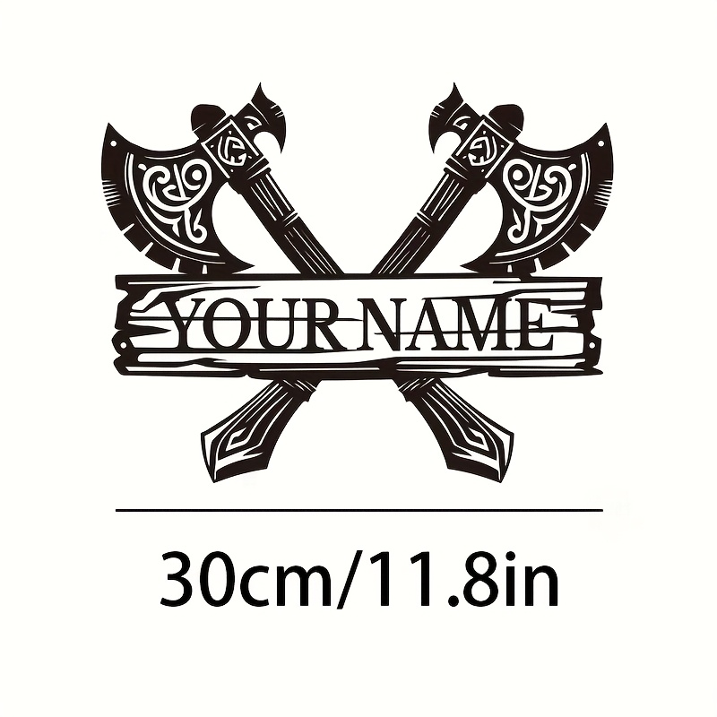 Image of Customized Nordic Style Metal Wall Art - Personalized Name Logo, Suitable For Home And Outdoor Decoration, , Suitable For Halloween, Christmas And Easter - Black, For Christmas, For Thanksgiving