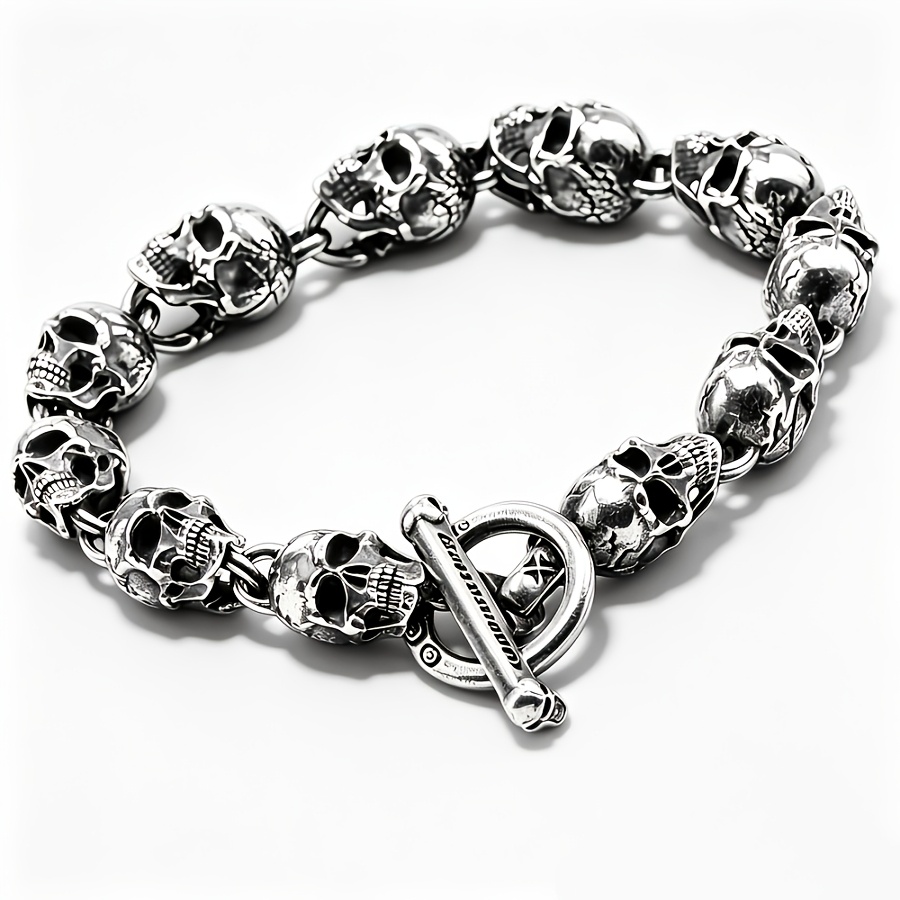 TEMU Bracelet Crâne, Résistant à l' et à la décoloration, Idéal pour un costume d'Halloween style streetwear, Cadeau pour , Décoration portable