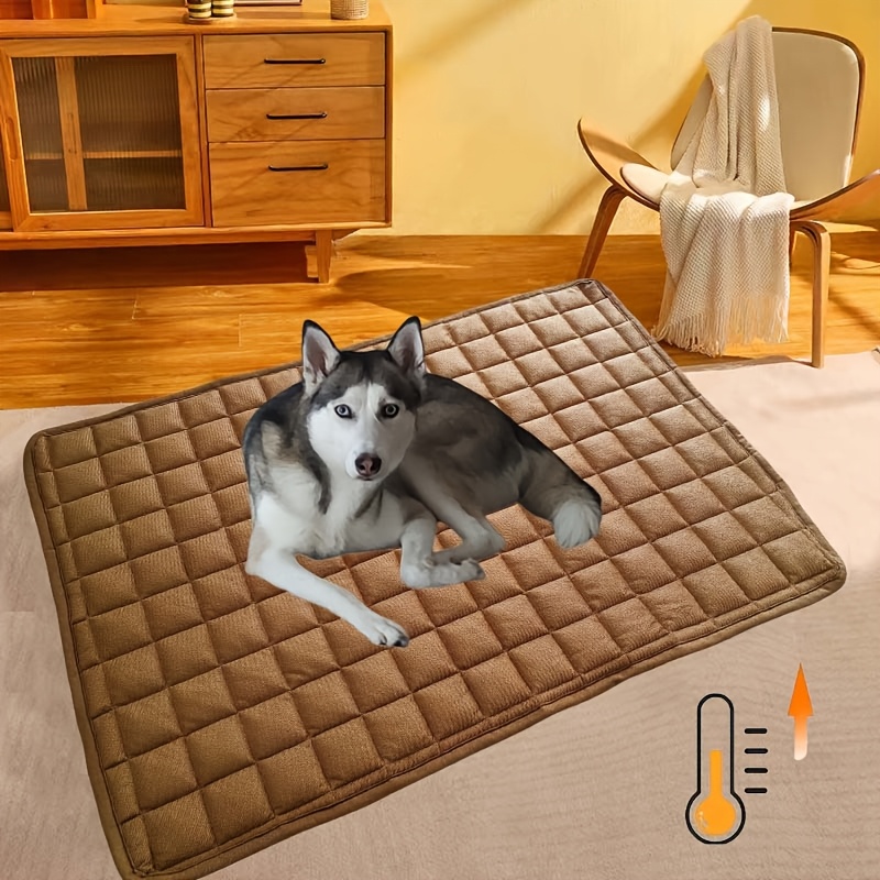 

Luxurious Plush Winter Pet Mat For - , Soft, Non-slip Bottom With Quilted Checkered Design, Ideal For Small To Large Breeds - Cozy Warm Sleeping Pad, Dog Mats For Floor