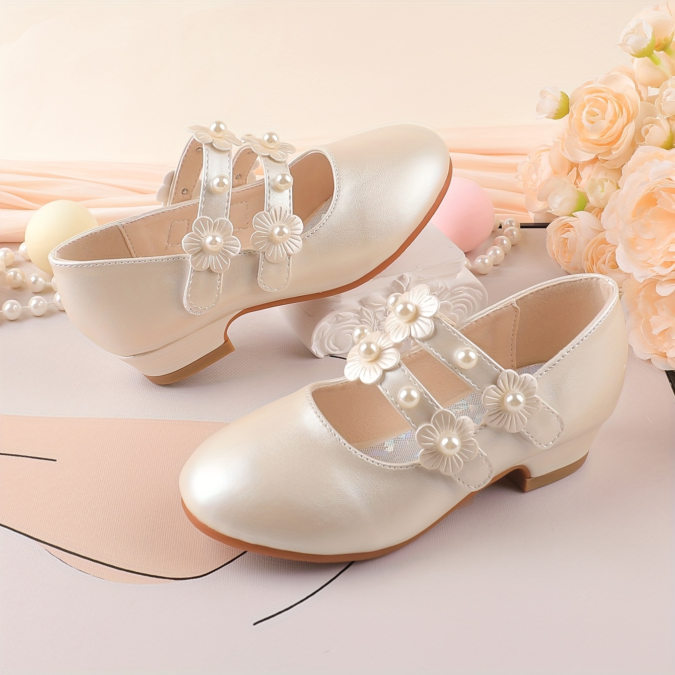 New Autumn And Winter Girls' Shoes, Small High Heels, Flower Imitation *  Shoes * School Shoes, Daily Wedding Banquet Party * Performance, Festival  ...