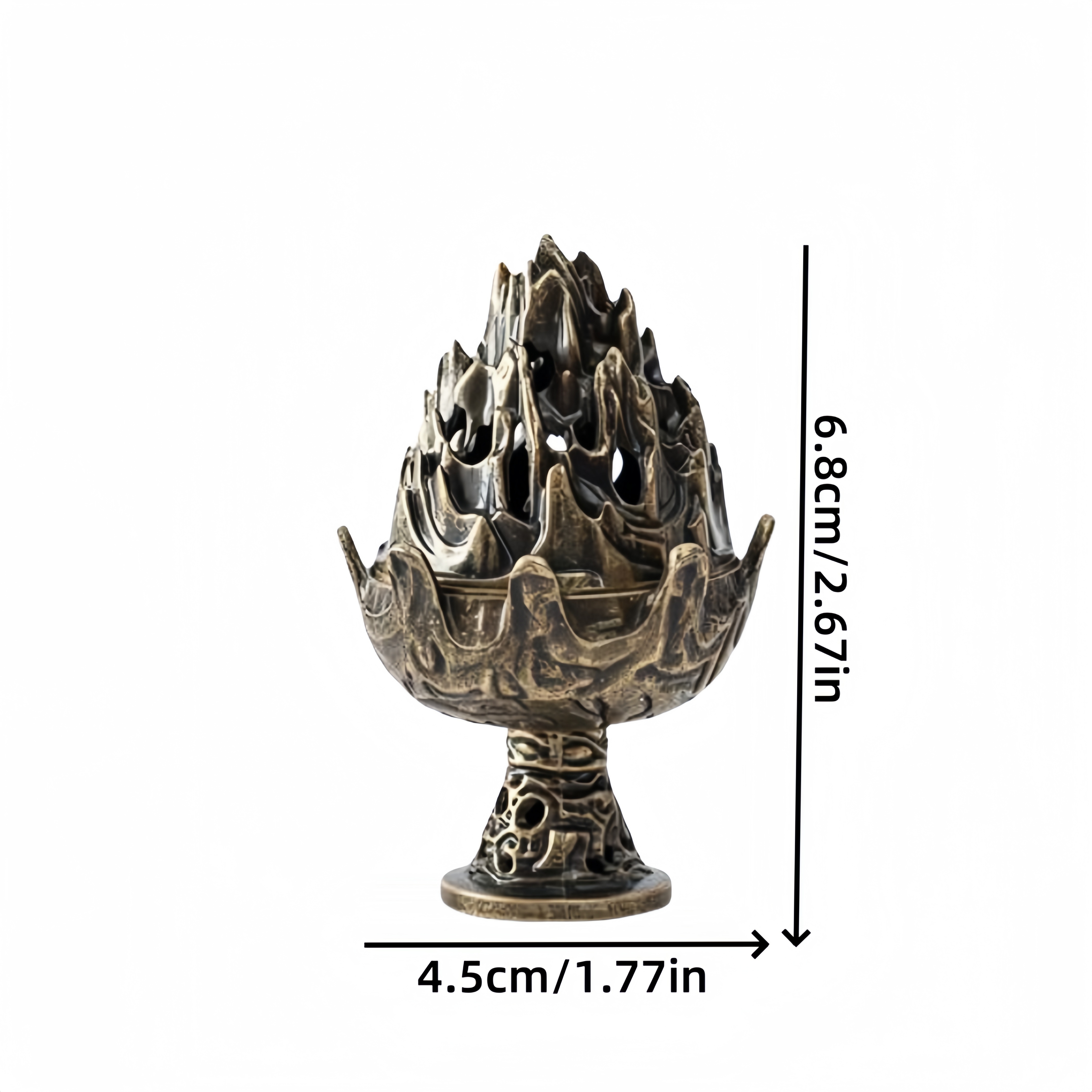 

1pc Retro Creative Mini Hollow-out Boshan Stove Incense Holder Indoor Products Tower Incense Cone Incense Burner Decoration