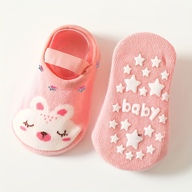 Image of 1 Pair Baby Socks With Adhesive Floor Socks Cartoon Baby Socks Non-slip Socks Suitable For 0