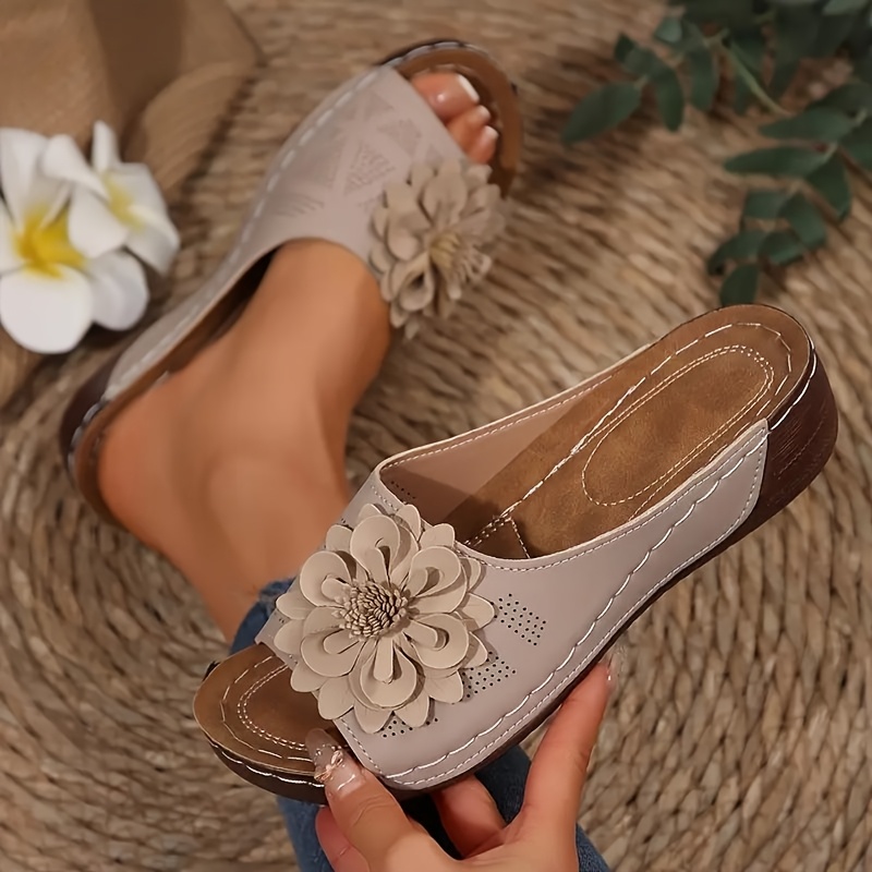 Magimobo Sandalias Florales de Verano para Mujer, Diseño, Suela Gruesa Antideslizante, Cubierta Sintética Transpirable, Zapato Casual de Tacón Bajo para Fiesta en la Playa, Boda, Moda, Calzado Cómodo, Zapatos de Mujer