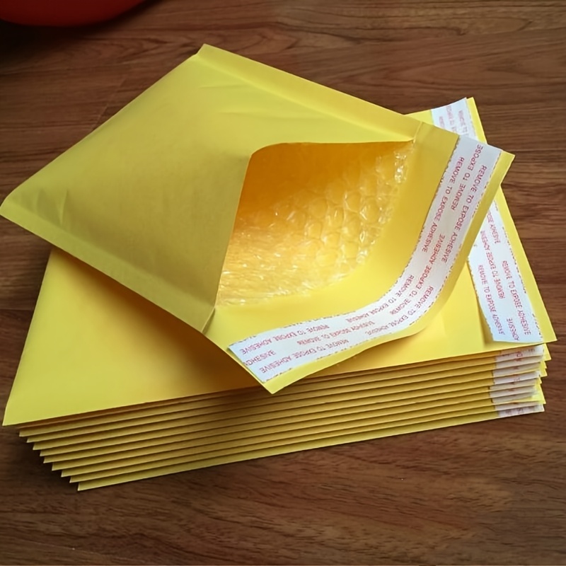 10pcs 11*13cm Mailers, Yellow Paper Envelopes, Packaging With Pearl Film