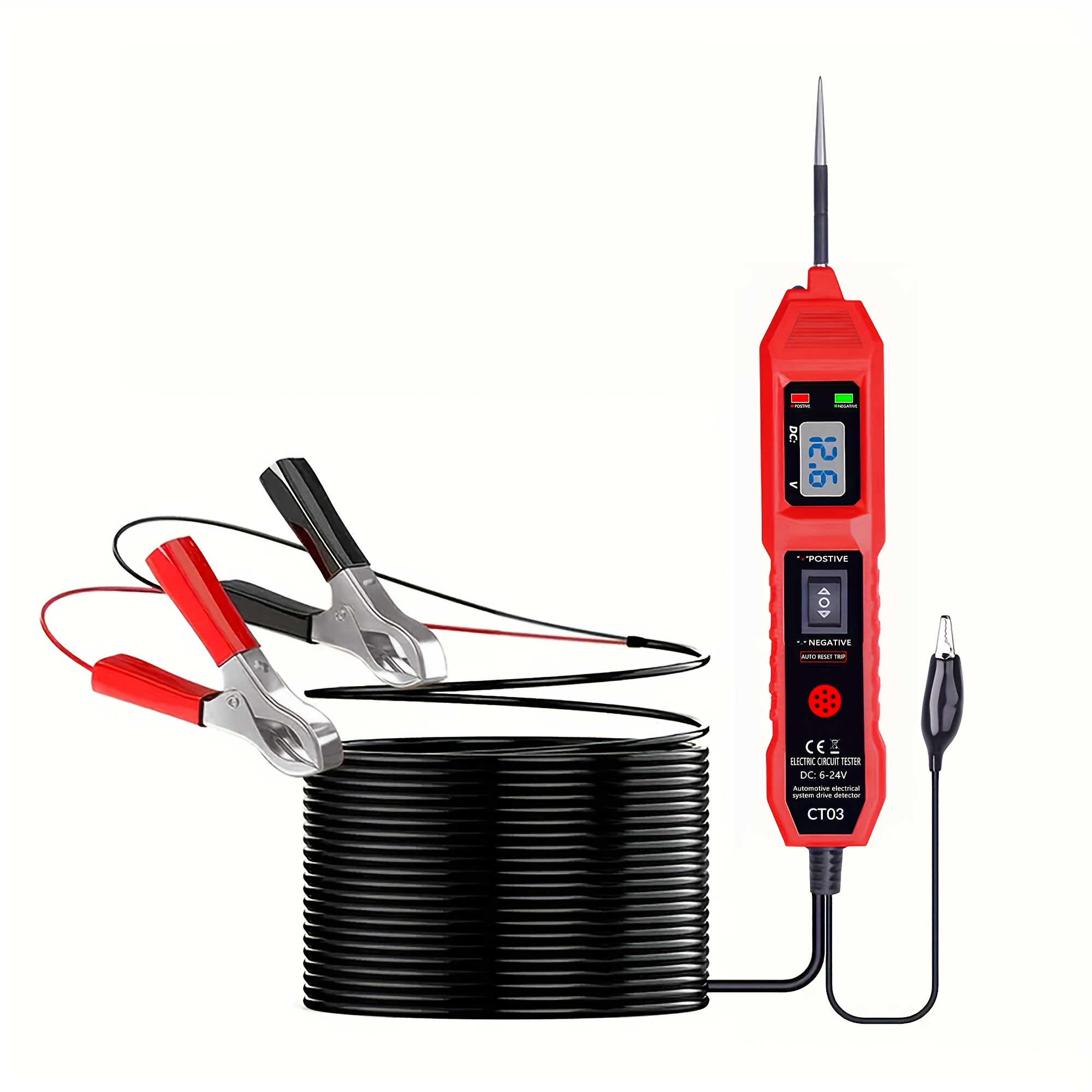 TEMU Led Display Usb-powered Car Circuit Tester - Diagnostic Tool, Non-wireless Operation, ≤36v - Essential For Automotive Maintenance, Automotive