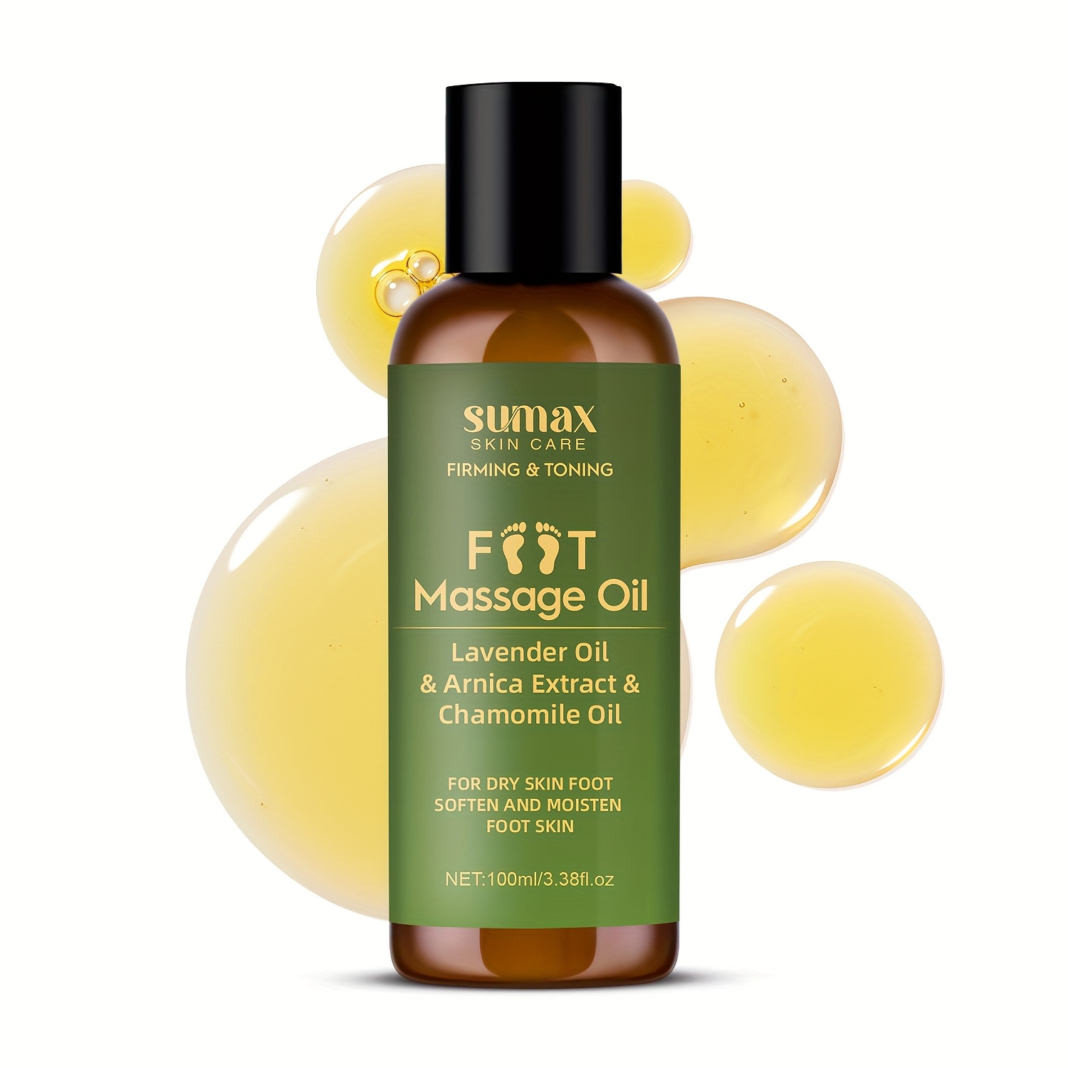 Image of Arnica Foot Massage Oil 3.38oz, Skin With (lavender) Oil, Chamomilla Recutita () Oil, Deep Penetrating, Easy To , Suitable For Types, Portable