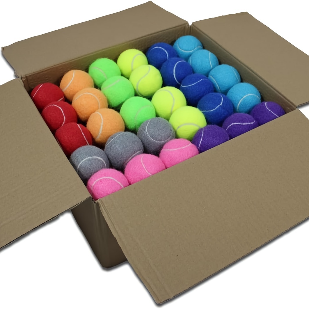 TEMU Tennis Balls, 90 Pack Training Tennis Balls Practice Balls, Pet Dog Playing Balls, Fit For Beginner Training Ball