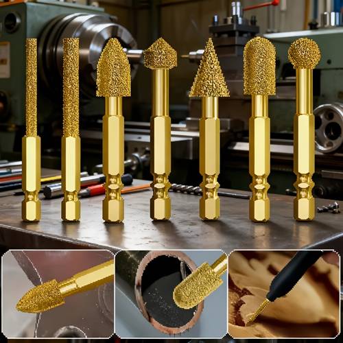 7pcs heavy duty diamond grinding professional grinding polishing and engraving tools with 6mm shank compatible with cast concrete marble and stone