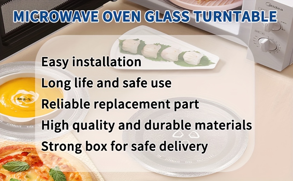 thickened heat resistant glass microwave tray compatible with most models   replacement turntable plate for kitchen dining details 1