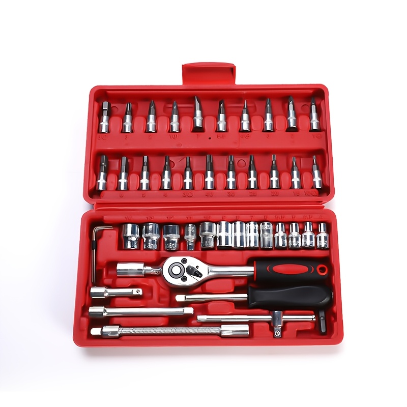 

46pcs Automotive Repair Kit 1/4 Tool Set For Vehicle Maintenance And Repair