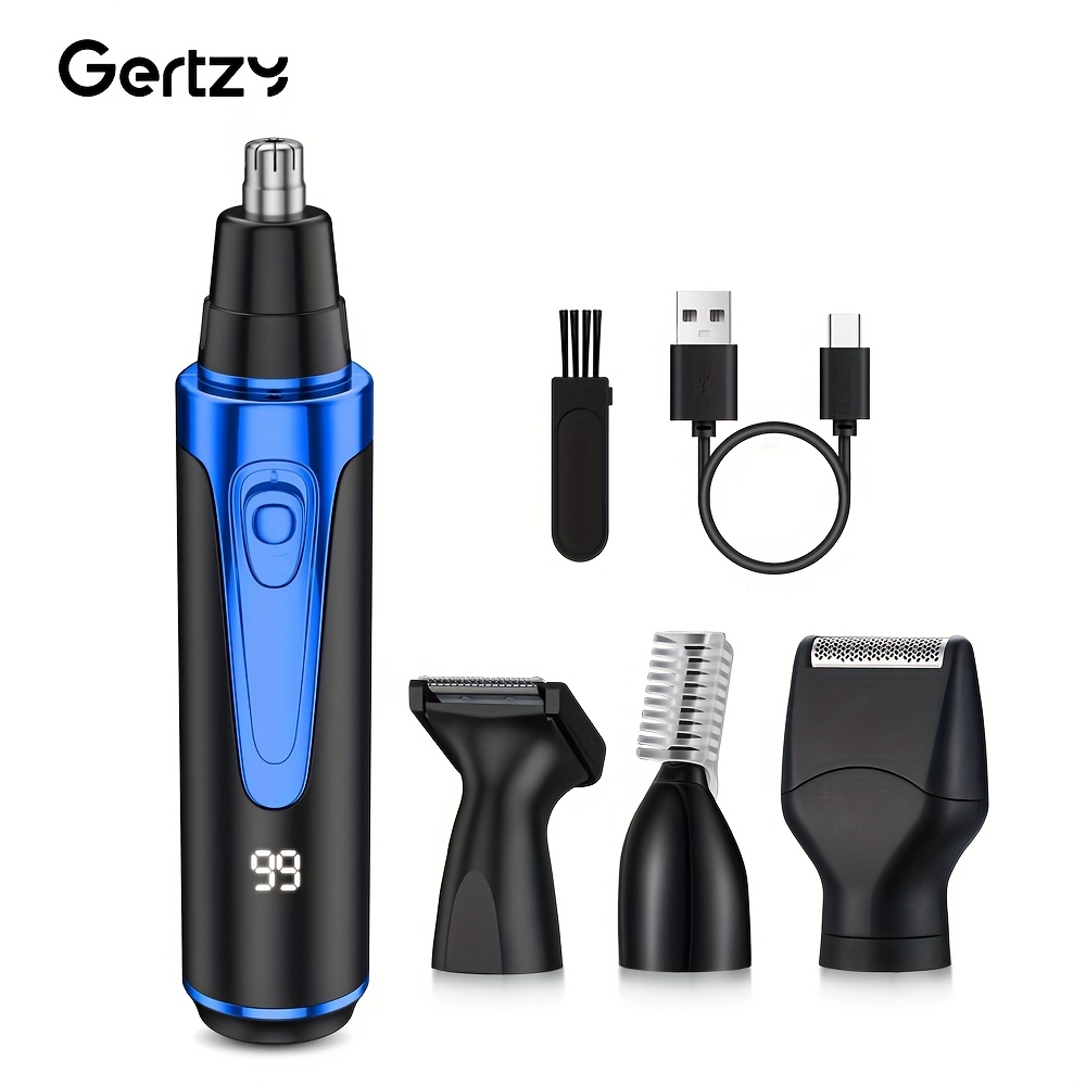 Gertzy 4-in-1 Men's Multifunctional Electric Nose Hair Trimmer, Beard Trimmer, Sideburns Trimmer, Electric Shaver, Usb Charging, Men's Gift, Perfect As A Father's Day Gift