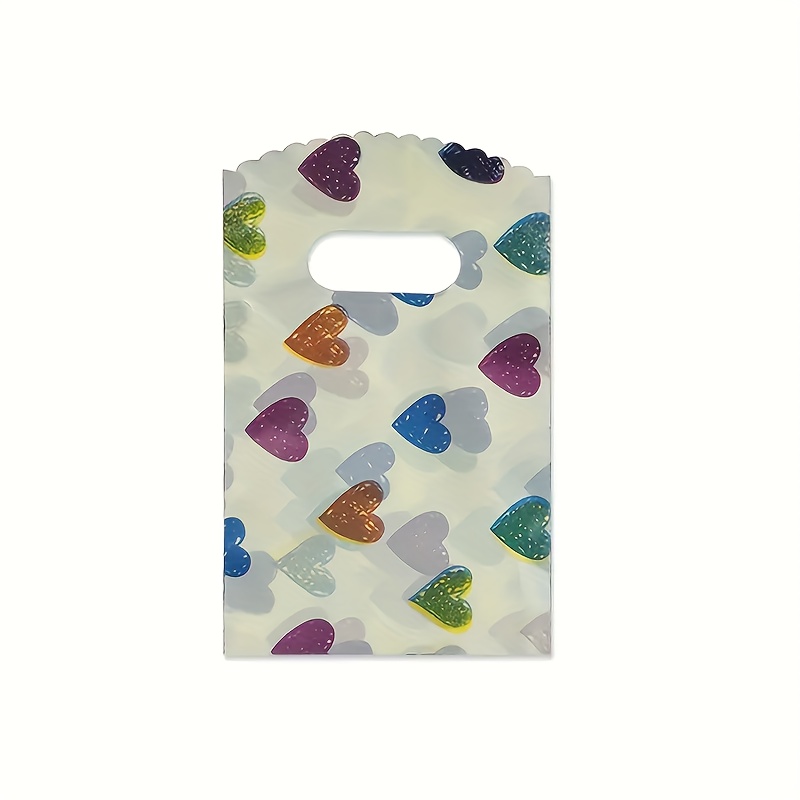 TEMU 50 Sacchetti Regalo in Plastica con Stampa a Cuore, Mini Bustine per di Partecipazione e Esposizione Gioielli & Accessori Capelli