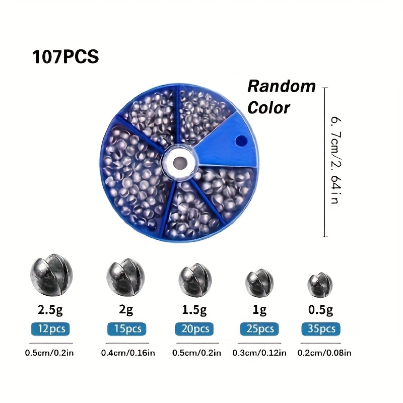Fishing Weights Sinkers, 230pcs/107pcs Lead Split Shot Weights, Removable Round Fishing Sinkers, Fishing Supplies