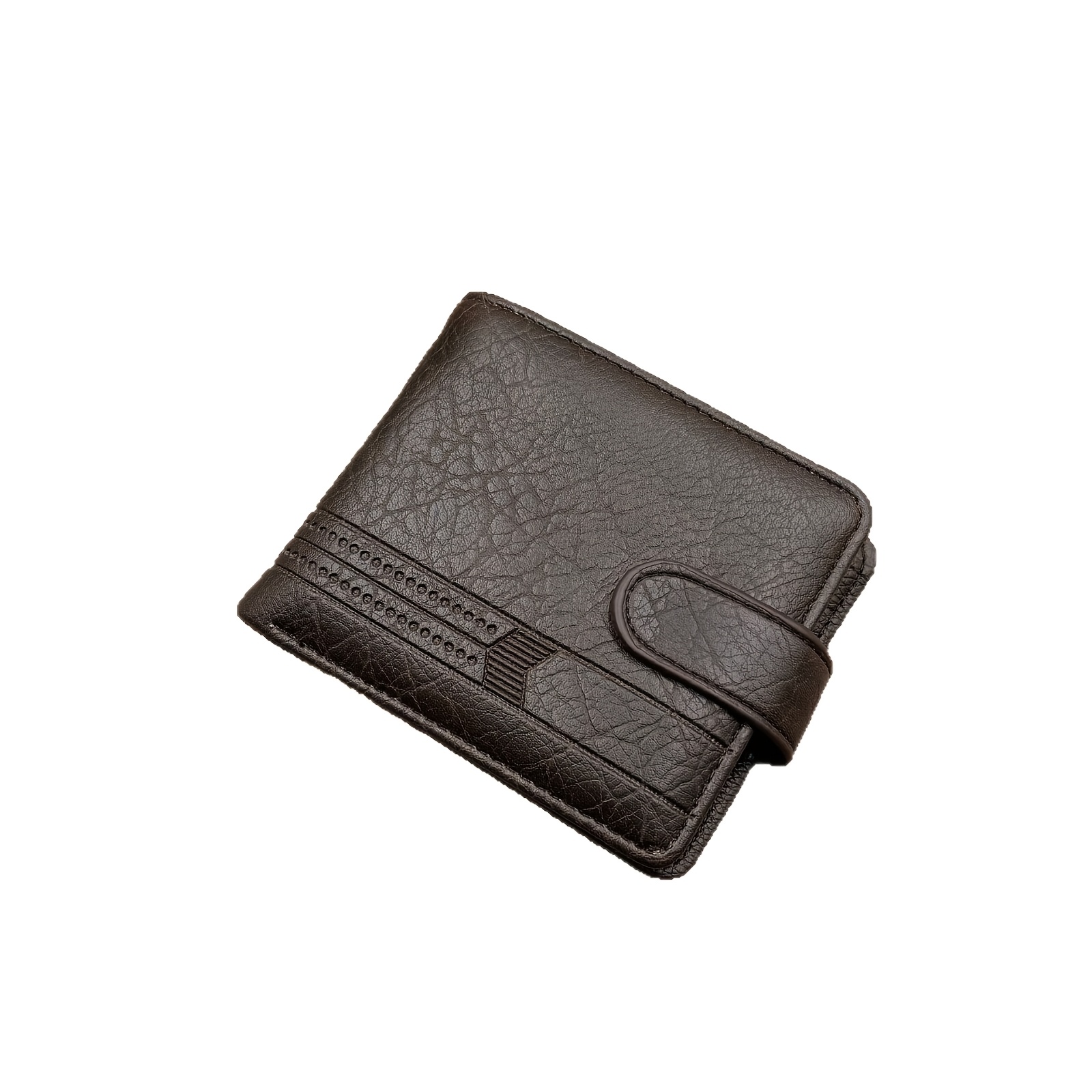 TEMU Billetera Bifold para Hombre con Botón a Presión, Ranuras Multi-Tarjeta, Ventana para Identificación, Bolsillo para Monedas, Bolso Corto, Regalo
