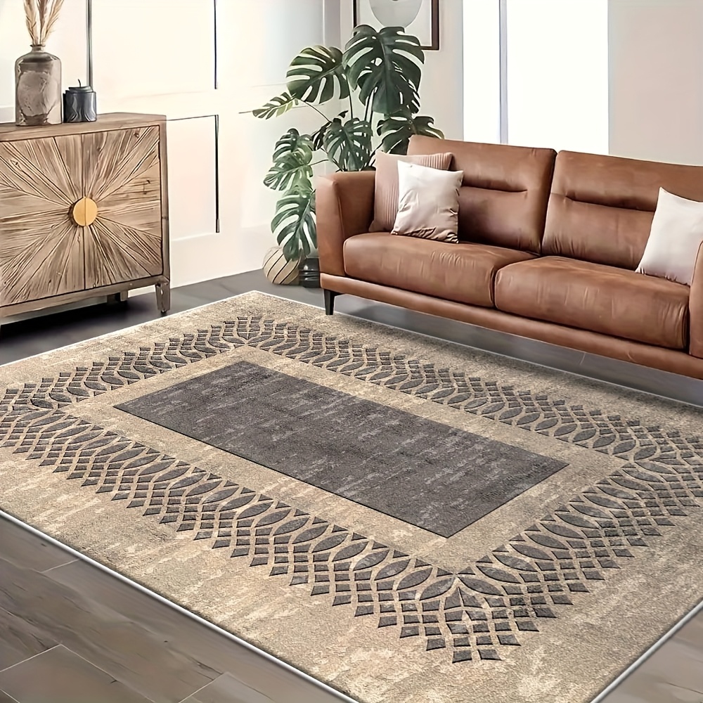 TEMU 1pc Rug, Modern Light Luxury Minimalist Geometric Pattern, Soft And Durable, For Bedroom, Living Room, Large Area Rug, Indoor/outdoor Decorative
