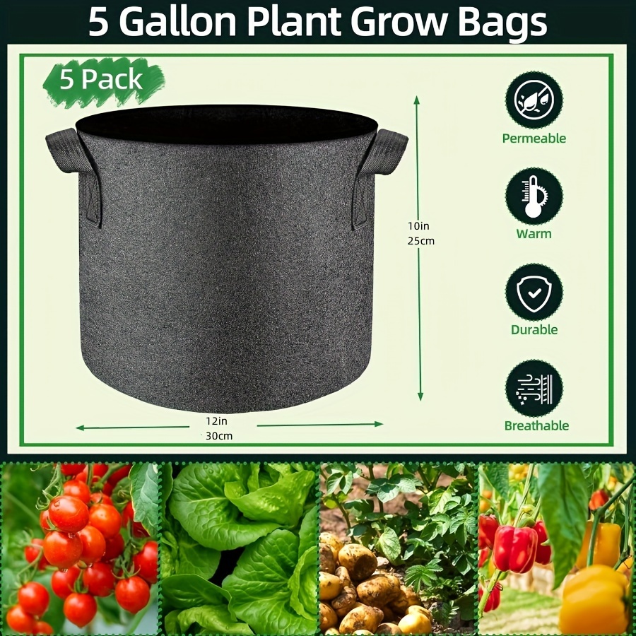 Grow Bags Pflanztaschen Aus Vliesstoff - Mehrere Größen Für Garten & Balkon