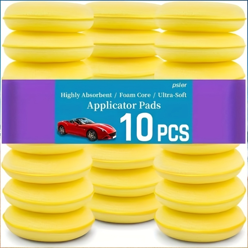 TEMU 10 Car Wax Applicator Foam Pads, -inch Polishing Sponge Pads, Absorbent Polishing Sponges, Detailing Cleaning Tools For Applying Car Wax,