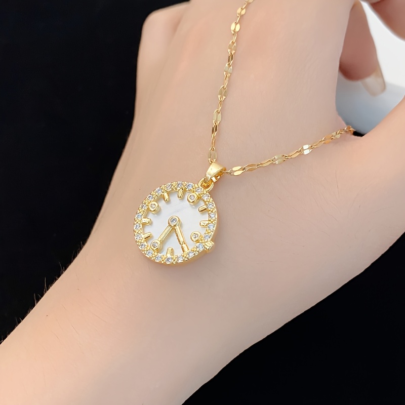 1pc womens watch pendant necklace stainless steel chain - Temu display picture 3